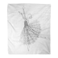 Dobja takaró meleg hangulatos nyomtatási flanel a Portré fiatal balerina csipkés ruha balett táncos lány Ingyenes reális
