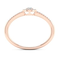 Imperial 1 5Ct TDW Diamond 10K rózsa arany kerek gyémánt halo ígéret gyűrű