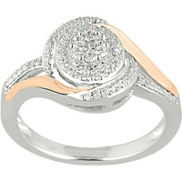 Carat T.W. Diamond 10KT fehér és rózsa arany akcentus divatgyűrű
