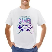 Gamer Logo Design férfi grafikus póló Vintage Rövid ujjú Sport póló Fehér XS