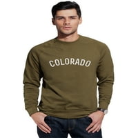 Daxton Colorado Pulóver Sportos Fit Pulóver Crewneck Francia Frottír Szövet, Olive Pulóver Fehér Betűk, M