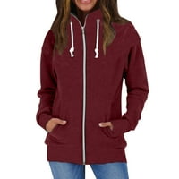 Hanzidakd női kabát kabátok téli hosszú ujjú nyak Poliészter szilárd kabát kabátok Piros XL