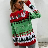 Őszi pulóverek nőknek túlméretezett pulóver pulóver Karácsonyi Legénység nyak kardigán pulóver Zöld XL