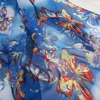 frehsky sálak nőknek 160 * női virág nyomtatás hosszú puha pakolás sál selyem kendő sál kék