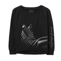 Női zebra grafikus pulóver pulóver, Zenzee