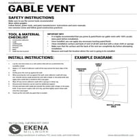 24 W 29 H téglalap urethane gable szellőztetés, funkcionális