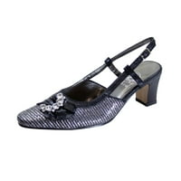 Clea női széles szélességű ruha szeletelős fémes cipő fekete 10