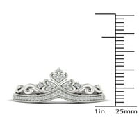 1 8ct TDW Diamond 10K fehérarany korona divatgyűrű