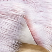 Deluxe Ultra puha Fau báránybőr szőrme sorozat bolyhos dekoratív beltéri Shag terület szőnyeg, láb kerek, rózsaszín-fehér,
