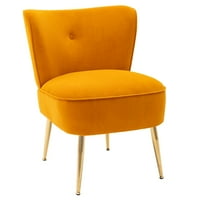 Aukfa Accent szék nappali kar nélküli szék, hálószoba oldalsó Wingback szék, bársony szövet kárpitozott szék, alkalmi