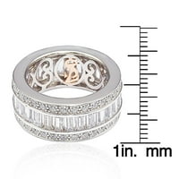 Gyűjtemény sterling ezüst köbös cirkónium -os fehér baguette modern egymásra rakható gyűrű