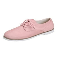 Lacyhop Női Cipők Csipke Fel Lakások Brogue Walking Shoe Kültéri Könnyű Alkalmi Cipő Csúszásmentes Comfort Pink 4.5