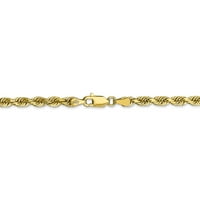 Primal arany karátos sárga arany gyémánt vágott négyszeres kötél lánc karkötő