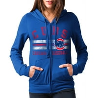 Chicago Cubs női gyapjú cipzár grafikus kapucnis