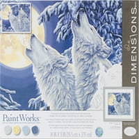 Festék Működik Festék Száma Kit 14 X11 - Moonlight Wolves
