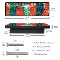 Téglalap szekrény fogantyú szekrény gomb fiók húzza fogantyú akvarell páva fiók gombok csavarokkal bútor dekoráció