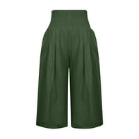 Női plusz méretű Clearance nadrág alatt $ Női laza széles láb nadrág magas derék egyenes nadrág alkalmi nadrág Zöld