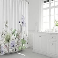 Szövet virágos zuhanyfüggöny készlet horgokkal akvarell fürdő függöny Modern fürdőszoba dekorációs kiegészítők, Többszínű
