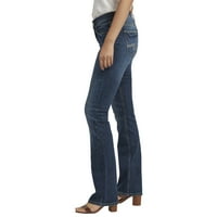 Silver Jeans Co. női Suki Mid Rise vékony bootcut farmer, derékméret 24-34