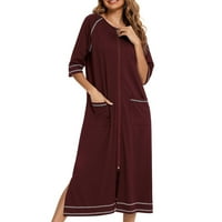 Honeladyy női téli meleg hálóing őszi-téli hálóing Zip Pokets Laza pizsama pizsama női clearance