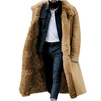 Téli kabátok férfiaknak férfiak alkalmi szilárd téli Turndown Melegen tartani Egysoros széldzseki sűrűsödik a térd