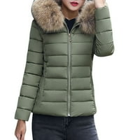 Ikevan Női Kabátok Divat Szilárd Alkalmi Vastagabb Téli Vékony Felöltő Hadsereg Zöld L
