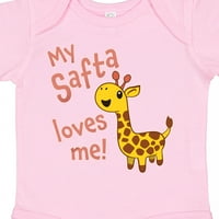 Inktastic My Safta Loves Me-aranyos zsiráf ajándék kisfiú vagy kislány Body