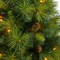 Szinte természetes 52 vegyes fenyő mesterséges karácsonyfa ültetvényen, meleg fehér LED -es lámpákkal