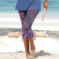 Timegard nyári női Kényelmes vágott szabadidő nadrág strand Melegítőnadrág jóga nadrág, Lila, XXL