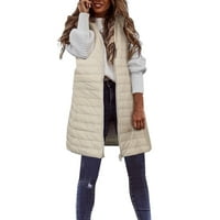 Női Le mellény hosszú téli vékony és könnyű Le kabát alkalmi le kabát vékony Gilet Steppelt kabát kültéri téli kabát