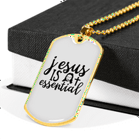 Jézus elengedhetetlen keresztény nyaklánc rozsdamentes acél vagy 18k arany Kutyacímke 24 lánc