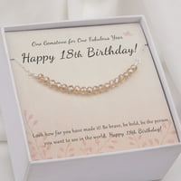 Anavia 18. születésnapi ajándékok lányoknak, ezüst nyaklánc, gyöngyök éves lánynak
