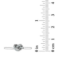Ezüst gyémánt akcentusra rakható perec gyűrű