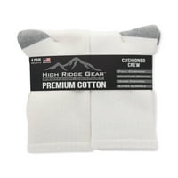 High Ridge Gear Men's Premium Cotton Crew zokni, csomag
