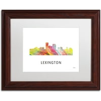 Védjegy Szépművészet 'Lexington Kentucky Skyline WB-1' vászon Art készítette: Marlene Watson, White Matte, Wood Frame