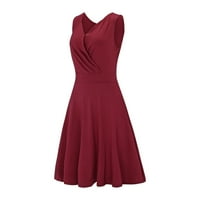 Ketyyh-chn nyári ruhák nyári alkalmi Plusz méretű ruha ujjatlan Mini SunDress Piros, M
