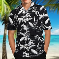 Férfi nyári trópusi ingek nyári Virágmintás Rövid ujjú gomb le Aloha Hawaii ingek nagy és magas normál Fit póló felső