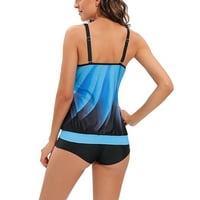 Bikini fürdőruha női divat Női Alkalmi Sling szexi nyomtatás osztott két fürdőruha Beachwear Swimdress Rollbacks Kék