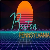 Boston Pennsylvania Vinyl Matrica Stiker Retro Neon Design