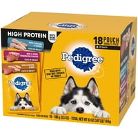 Pedigree magas fehérjetartalmú nedves kutyaeledel -tasakok, fajta csomag, 3. oz. Tasakok