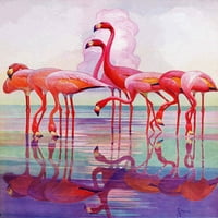 Marmont Hill rózsaszín flamingók Francis Lee Jaques festmény nyomtatás vászonra
