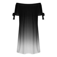 Női ruha Clearance női nyári Off-the-váll rövid ujjú nyomtatási zsebek divat ruha