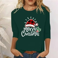 Karácsonyi ingek a nők Molett őszi téli karácsonyi nyomtatás Alkalmi pólók hosszú ujjú tunika felsők blúz hadsereg