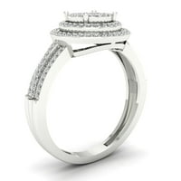 1 3ct TDW Diamond 10K fehér arany klaszter eljegyzési gyűrű