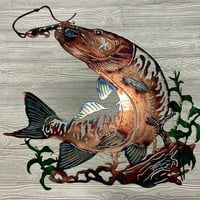 3d fém fal Art-Horgászat fali dekoráció lógó vadászat jelenet Beltéri Kültéri