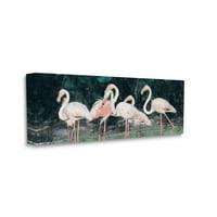 Stupell Industries Flamingók Zöld Természetben Mocsári Állatok & Rovarok Festmény Galéria Csomagolva Vászon Nyomtatás