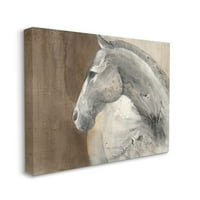 Stupell Industries ország állatok nőies ló nyugati szürke barna festmény vászon fal Art Design Albena Hristova, 36