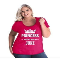 - Női Molett méretű kanyargós póló-születésnapi ajándék hercegnő júniusban született