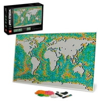 Art World Map Épületkészlet-Collectibe Wall Art felnőtteknek, kísérő filmzene, nagyszerű otthoni irodai dekoráció szenvedélyes