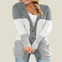 AlvaQ kapucnis kardigán pulóverek Női Hosszú ujjú gomb le kötött pulóver kabát téli felsőruházat S-2XL